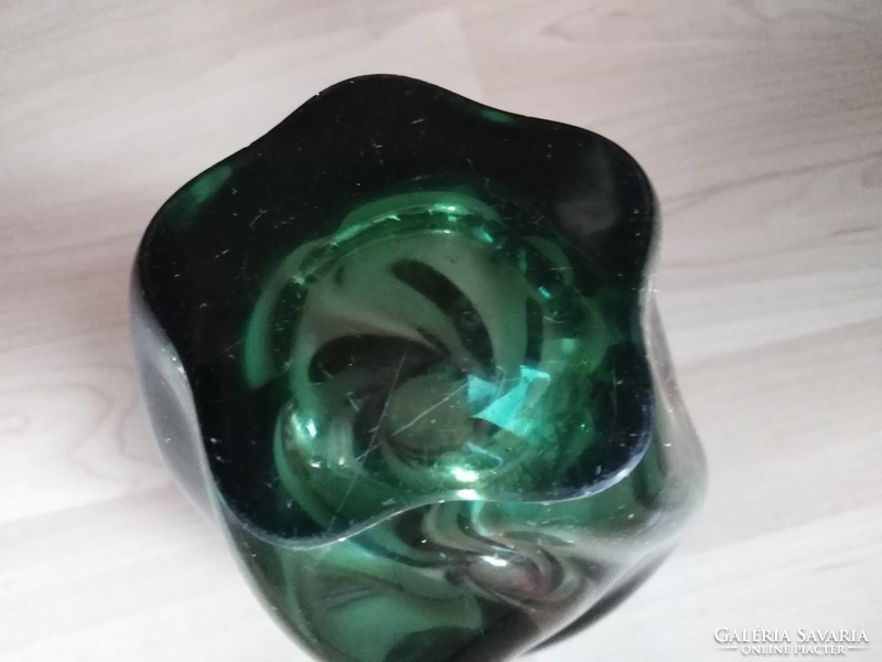 Muránói jellegű váza -  cseh üveg / foglalva