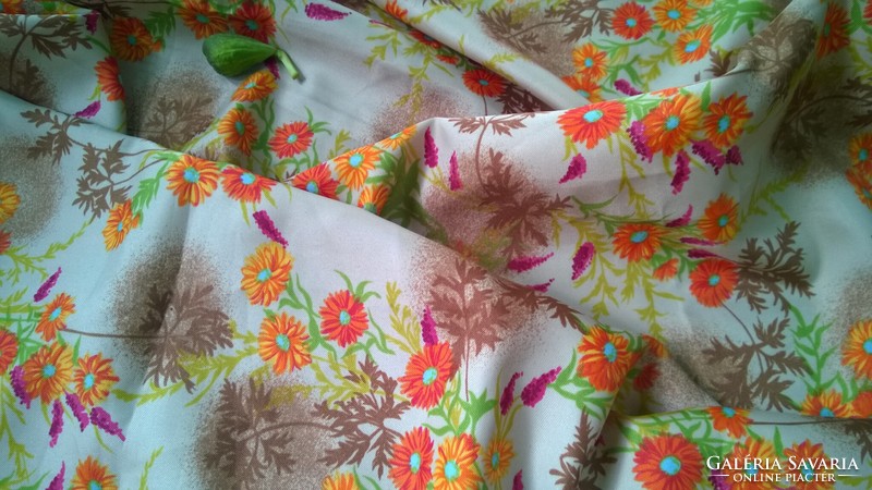 Colored floral silk fabric for any purpose 190x114 cm