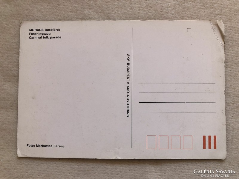 Mohács - BUSÓJÁRÁS  képeslap  -  Postatiszta