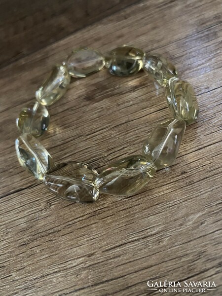 Real mineral bracelet, polished lemon quartz
