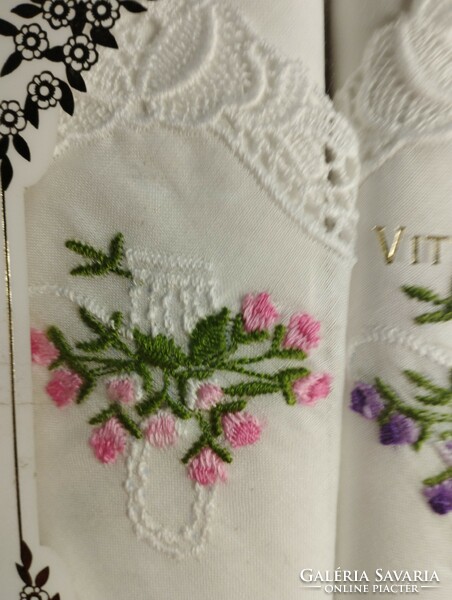 Embroidered, lace napkin, handkerchief 3 pcs.