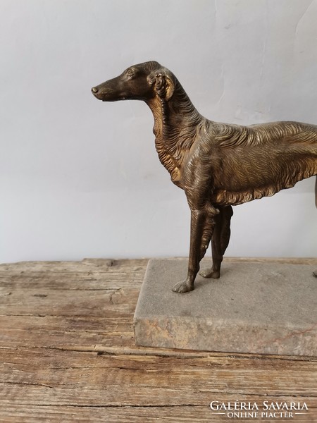 1920 K. Art deco bronze greyhound dog statue