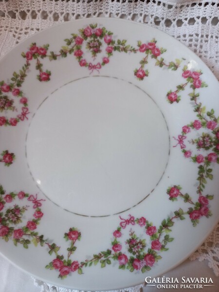 Small plate with rose garland, coaster 16 cm