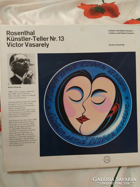Victor Vasarely dísztányér Rosenthal 1936 Limitált sorszámozott Díszdobozban