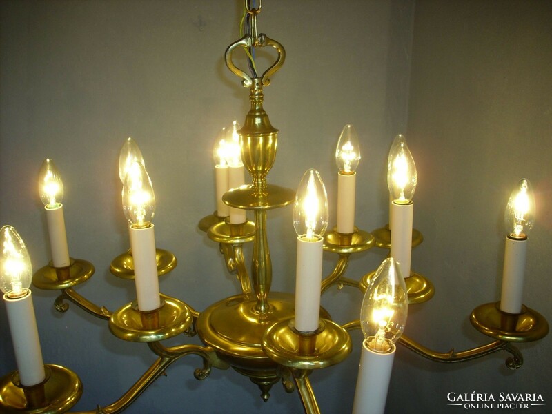 Copper chandelier 2-level 12-burner