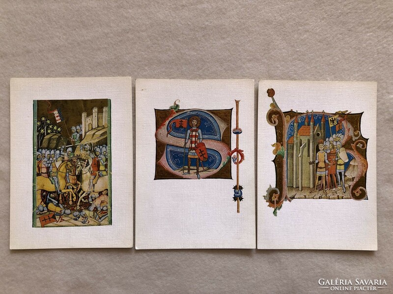 3 picture chronicles, xiv. Century postcard - postal clearance