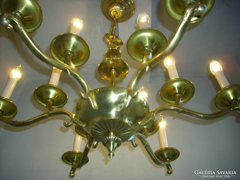 Copper chandelier 2-level 12-burner