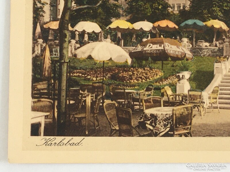 Antik, régi postatiszta, színes képeslap (Karlovy Vary) Karlsbad, Hotel Imperial 1900-as évek eleje