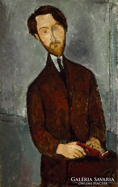Modigliani - Léopold Zborowski portréja - vakrámás vászon reprint