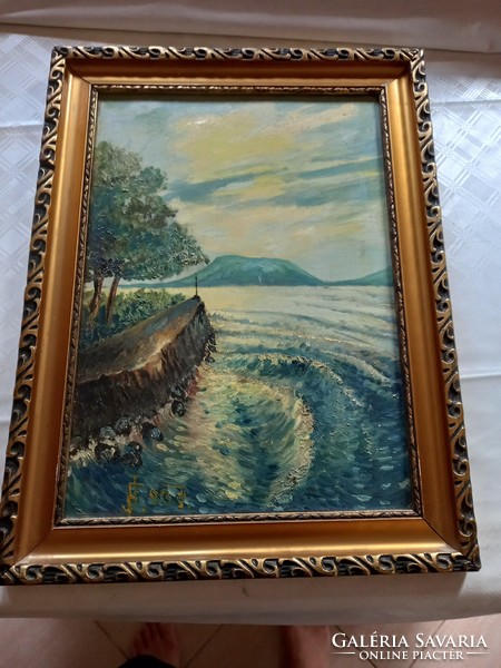 Regi 1939 Badacsony painting in a frame