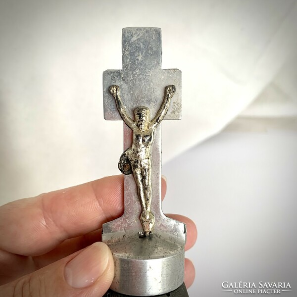 Small table cross, standing cross, old religious object, cross, corpus christi crucifix