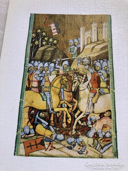 3 db Képes Krónika, XIV. század  képeslap -  Postatiszta