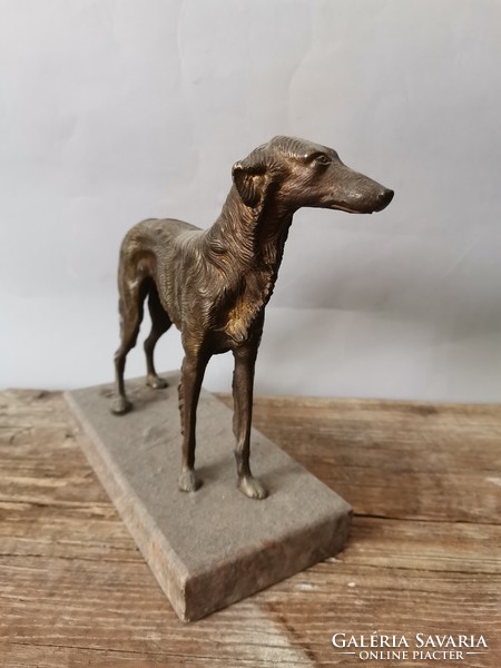 1920 K. Art deco bronze greyhound dog statue