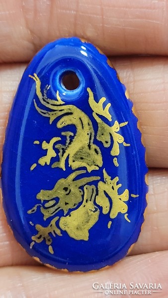 Zsolnay hand-painted porcelain pendant, jewelry