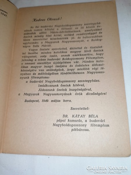 Ahogy őseink imádkoztak A BUDAVÁRI NAGYBOLDOGASSZONY-FŐTEMPLOMBAN 1949.