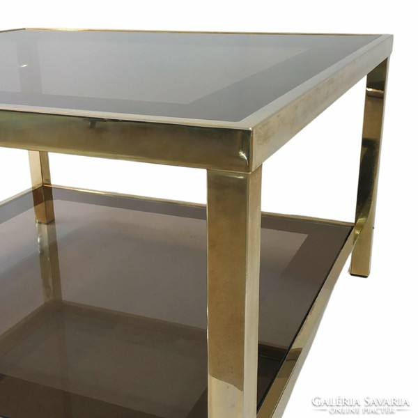 Glass table with 23k gold - b292