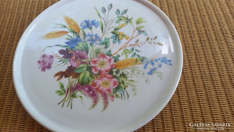 Haas & czjzek in schlaggenwald antique serving bowl, plate, tray. Ear of wheat, with blue cornflowers