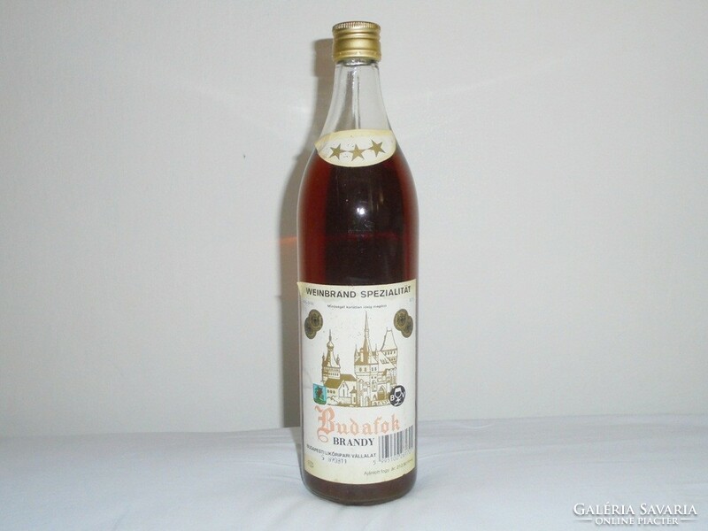 Retro Budafok Brandy ital üveg palack - Buliv gyártó, 1989-es, bontatlan, ritkaság