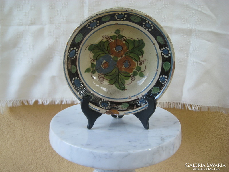 Régi erdélyi   fali tányér   az 1800 as évekből    20  cm
