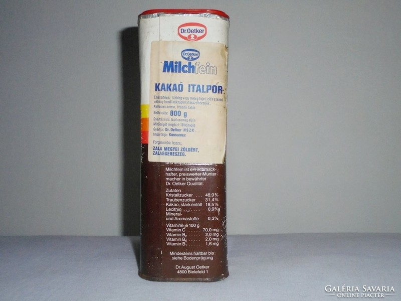 Retro kakaó italpor kakaó por papír doboz - Dr. Oetker Milchfein - 1980-as évekből