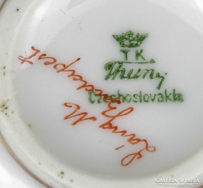 1F564 Antik Láng M. cseh porcelán kávéscsésze 2 darab