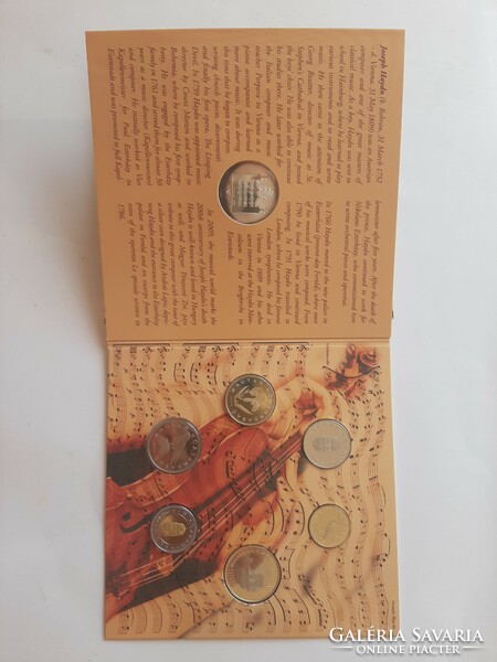 Coins of Hungary 2009 in decorative case circulation line with Haydn silver medal proof