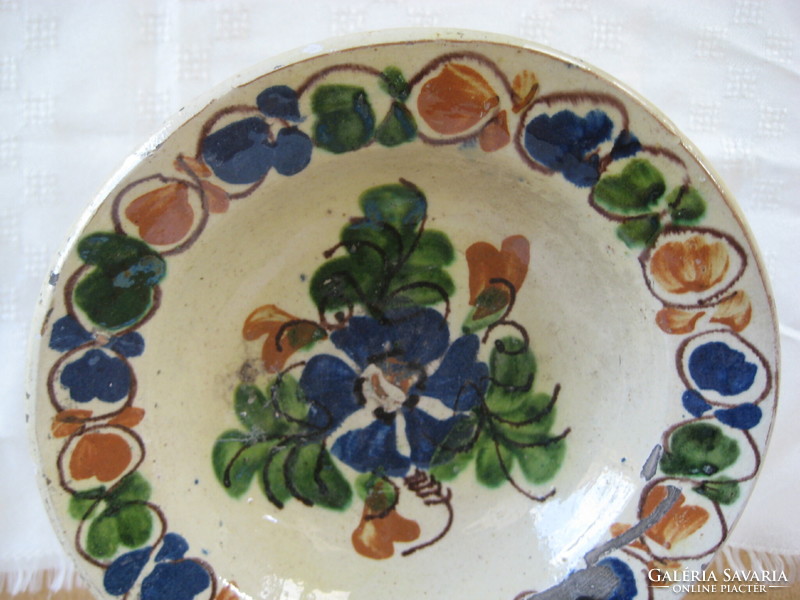 Old Transylvanian wall plate from the 1800s, 20 cm