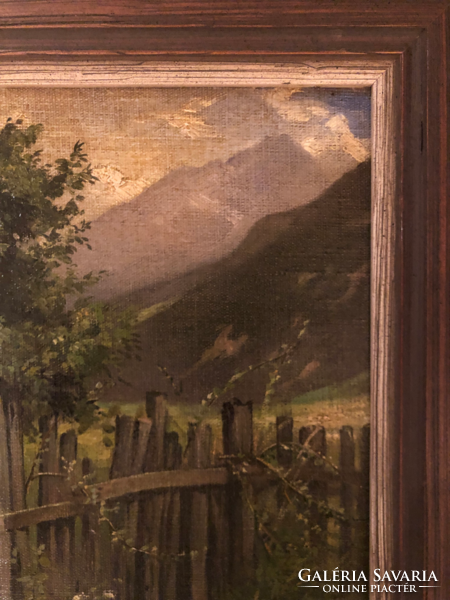 Ismeretlen Festő: Kert a hegyek alatt, 19.század vége