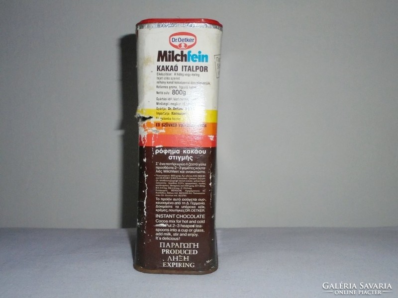 Retro cocoa drink powder cocoa powder paper box - dr. Oetker milchfein - from the 1980s