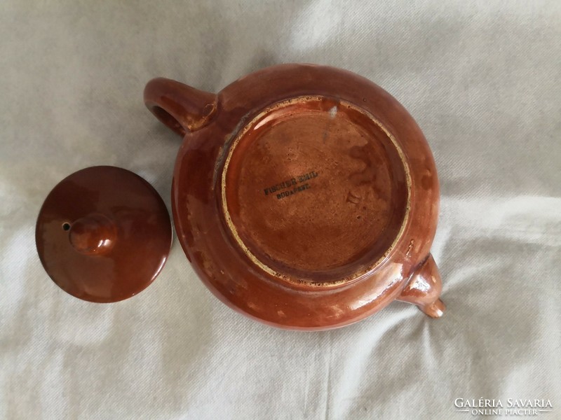 Fischer emil very rare faience tea pot, 1904-1914