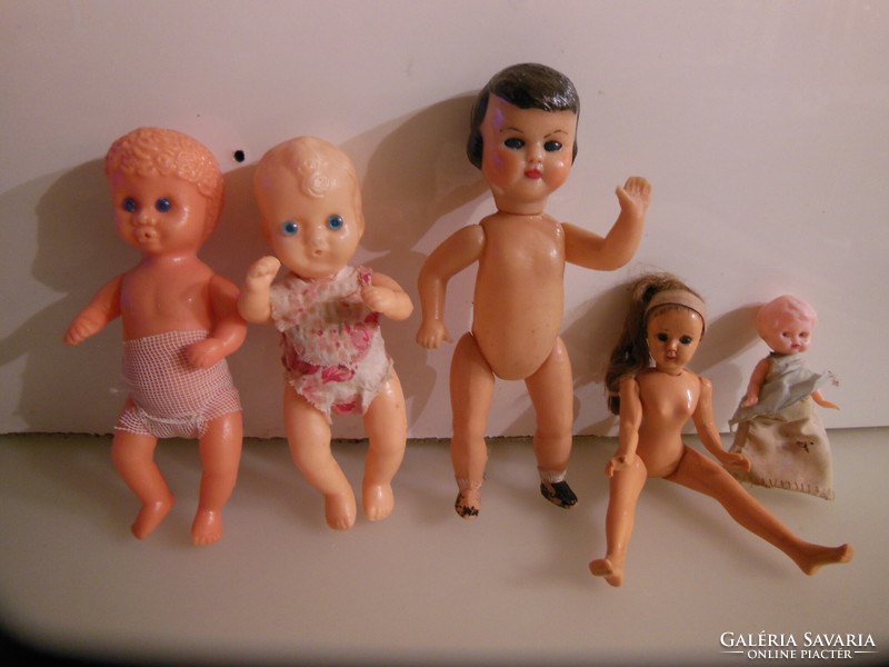 Doll - 5 pieces !! - Antique - Austrian - 3 blinkers - 17 x 7 cm - 8 x 4 cm - perfect