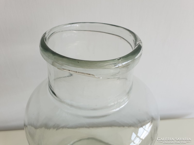Régi fújt nagy méretű 10 L huta befőttes dunsztos üveg 40 cm vintage üveg 10 literes
