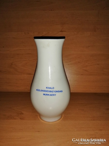 Alföld porcelain vase 19 cm Csongrád county traffic safety council (1/d)