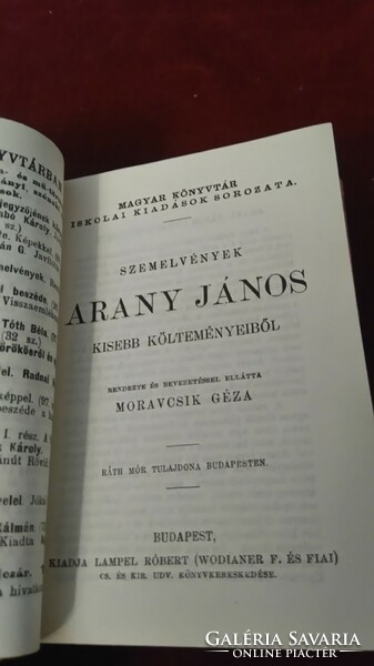 The works of János Arány of the Hungarian library school editions bound together about 1910 lampel/wodianer edition