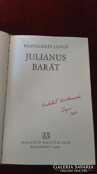 KODOLÁNYI. JULIANUS BARÁT 1966 MAGVETŐ