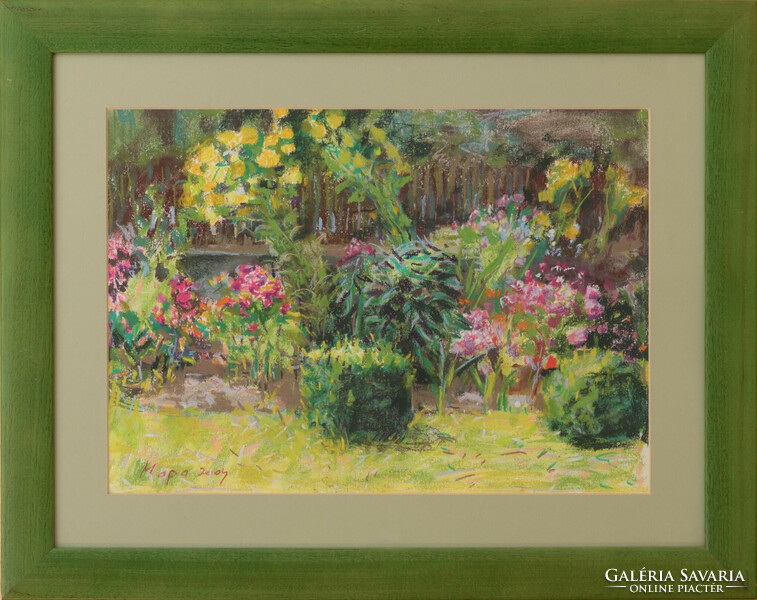 Pastel image of Mariana pascalau flower garden