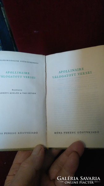 APPOLINAIRE VÁLOGATOTT VERSEI 1959 MÓRA FERENC KIADÓ