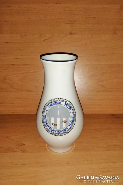 Alföldi porcelán váza 19 cm Csongrád megyei Közlekedésbiztonsági Tanács (1/d)