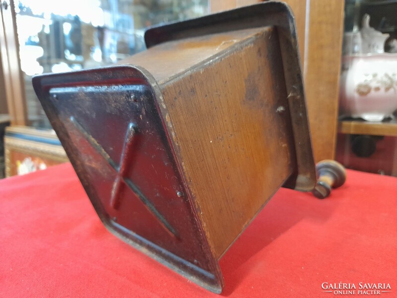 Old goldenberg & c, wood-metal case hand coffee grinder.