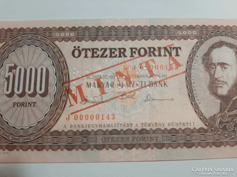 RITKA ! 5000 forint bankjegy " J " sorozat alacsony sorszám UNC 1993