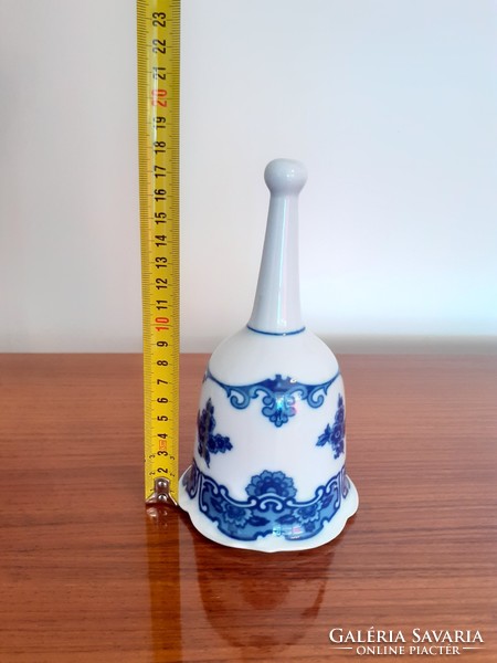 Régi Wallendorf Echt Kobalt porcelán kék virágos csengő harang 18 cm