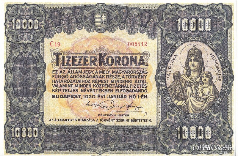 Magyarország 10000 korona  REPLIKA 1920 UNC