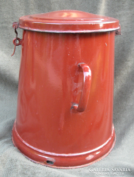 10 liter old enameled retro barrel, grease barrel