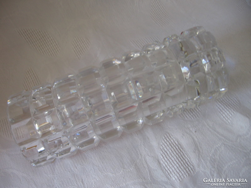 Retro checkered, French, heavy crystal vase