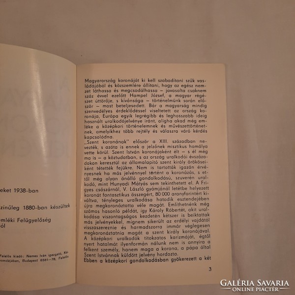 Lovag Zsuzsa: A magyar koronázási jelvények   Magyar Nemzeti Múzeum 1978