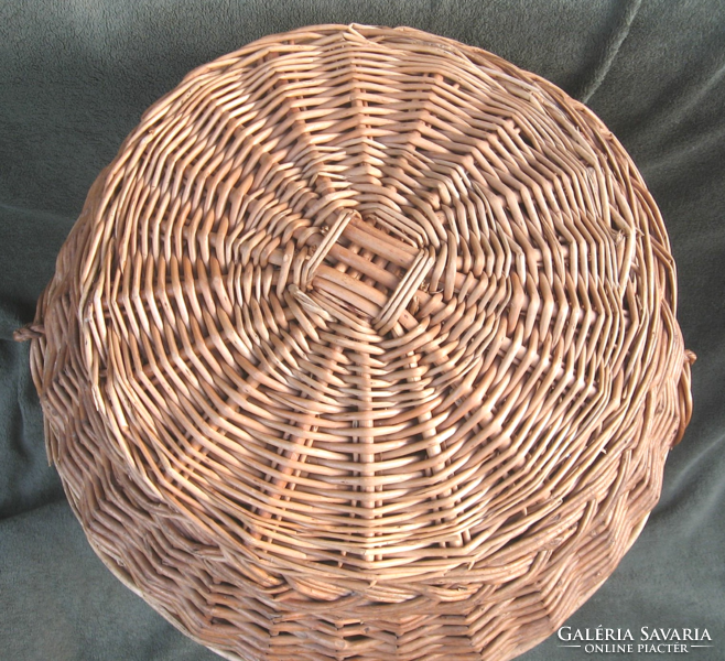 Old retro wicker cane storage