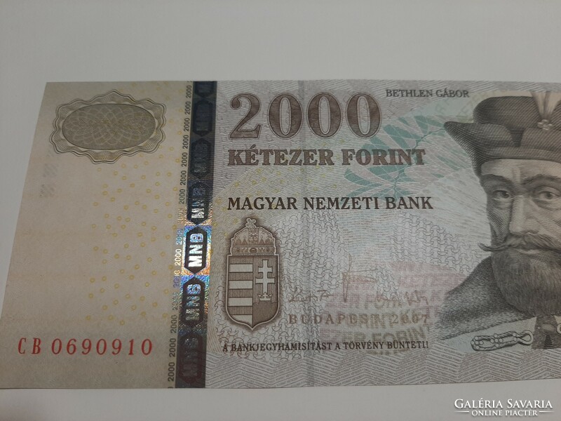 2000 Forint banknote 2007 unc cb series