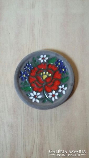 Retro floral ceramic mural