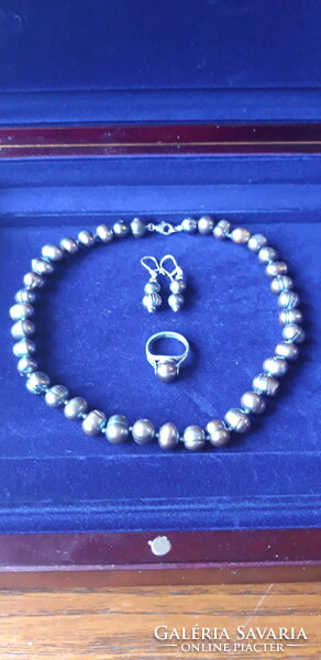 Tahitian pearl (~12 mm) jewelry set