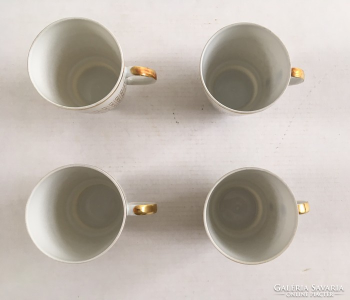 Hibátlan Freiberger porcelán, vintage, art deco mintás kávéskészlet